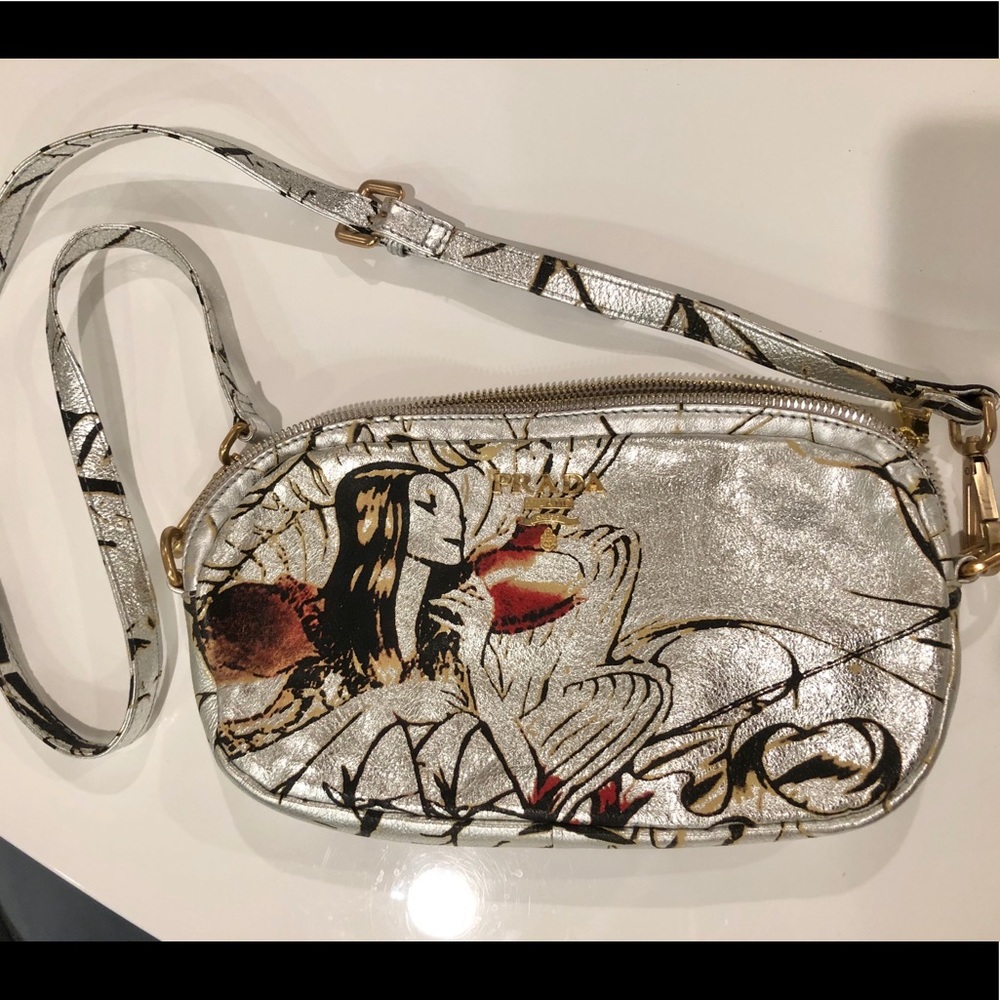 Prada Fairy Print Vitello Daino Bauletto Bag